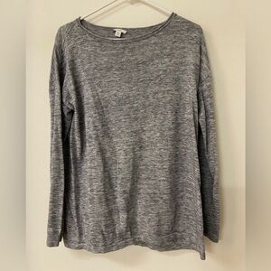 J. Jill Pure Jill  Cotton Blend Boatneck Sweater Heathered Gray  SZ: M